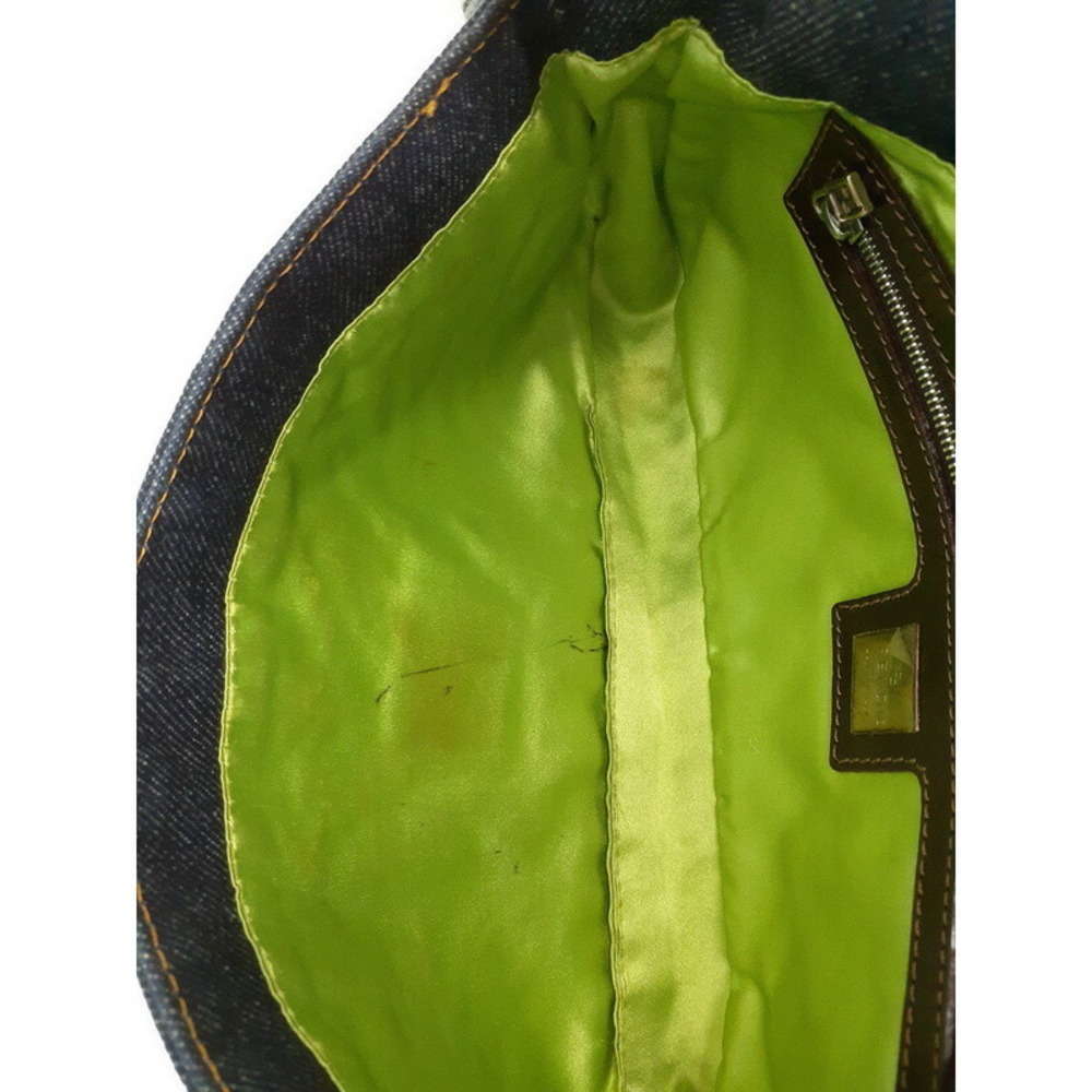 FENDI Flower Denim Mamma Bucket Handbag - Picture 7 of 9